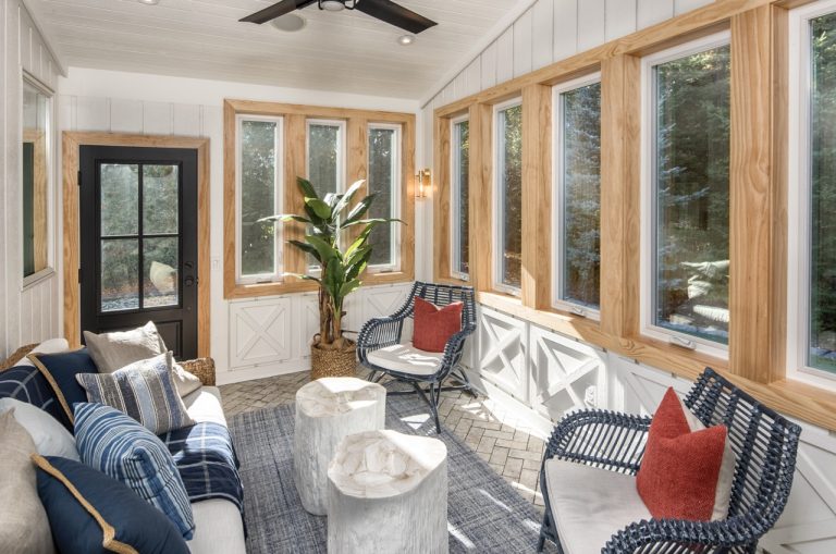 Sunroom and Patio 1 White Sunroom remodel VKB Homes