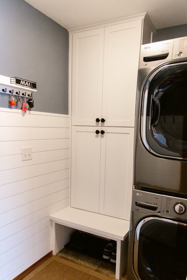 Laundry Room 9 VKB laundry room white cabinets