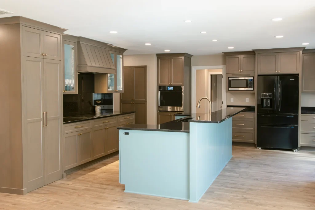 Modern kitchen with island and appliances